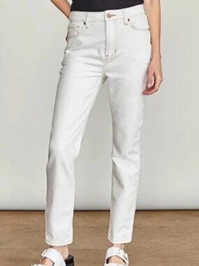 ELIZABETH AND JAMES The Vintage Straight High Rise Cropped Cream Jeans--NEW--31